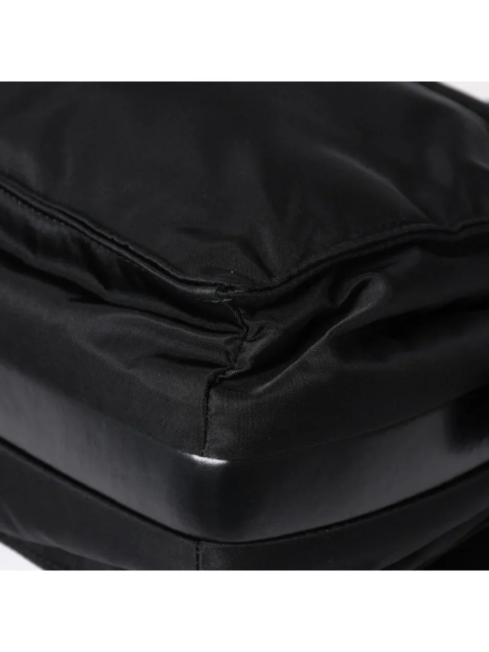 Prada Pocono Shoulder Bag Triangle Logo Nylon Black Silver